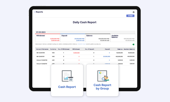 Online Daily/Monthly Cash Reports